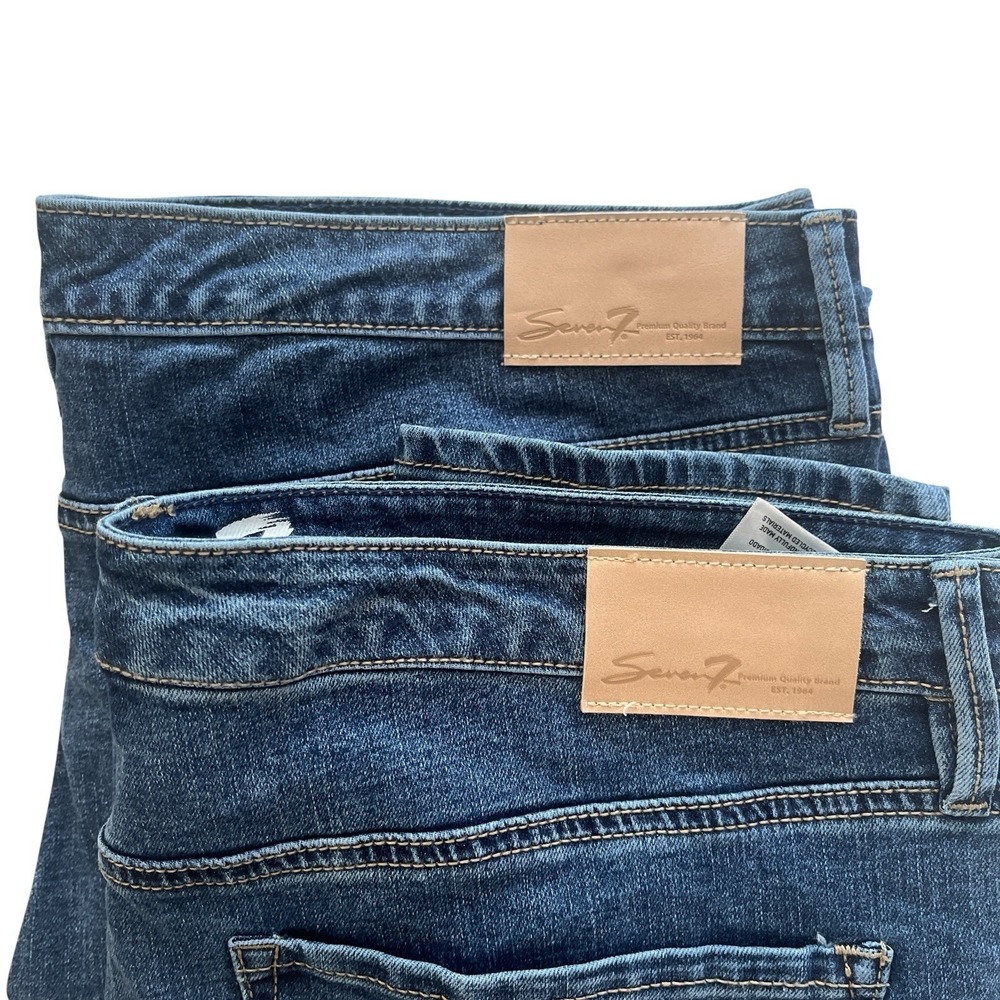 Seven 7 Jeans Women's Size 16 Skinny, Lot of 2, Medium Wash Denim Cotton Blend - Picture 6 of 8
